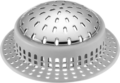 Aluvor Bathtub Drain Hair Catcher Shower Drain Cover Sink Drain Protector | Bathroom Sink & Bathtub Drain Strainer for Pop-Up & Regular Drains, grey
