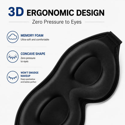 ALASKA BEAR Memory Foam Sleep Mask, Contoured Eye Cups for Women Men, Blue