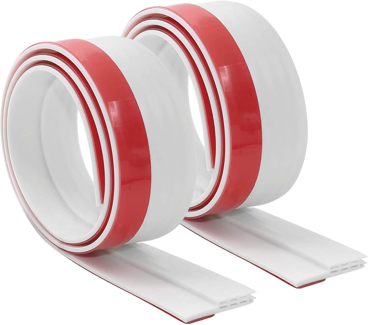 [2Pack Large Door Sweep] Huge Gap Door Draft Stopper, 3-2/5"W x 39" L Door Bottom Seal with Wider Strong Adhesive for Interior/Exterior Doors - Guard Against Drafts, Dust, Noise and Animals-White