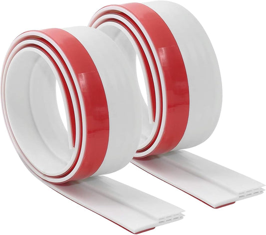 [2Pack Large Door Sweep] Huge Gap Door Draft Stopper, 3-2/5"W x 39" L Door Bottom Seal with Wider Strong Adhesive for Interior/Exterior Doors - Guard Against Drafts, Dust, Noise and Animals-White