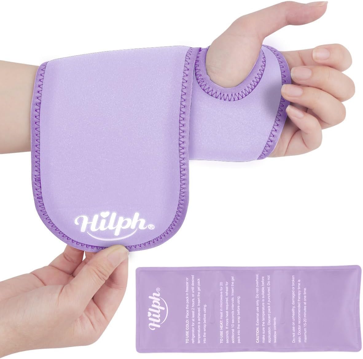 Hilph Wrist Ice Pack Wrap, Carpal Tunnel Relief Wrist Brace with Gel Pack