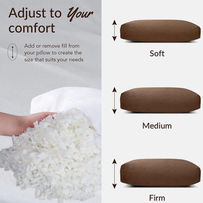 Head Recliner Pillow Adjustable Shredded Memory Foam Headrest Pillows for Recliner Chairs,Non-Slip Velvet Cushion for Pain Relief Neck Support Pillow for Travel Home Sofa Armchair with Zipper Cover