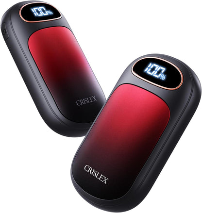 CRISLEX Electric Hand Warmers Rechargeable 2 Pack, 4 Levels Fast Heat, Reusable Hand Warmers with LED Display, Portable Magnetic Pocket Heater, Gifts for Christmas, Men, Women, Raynauds, Hunting, Golf