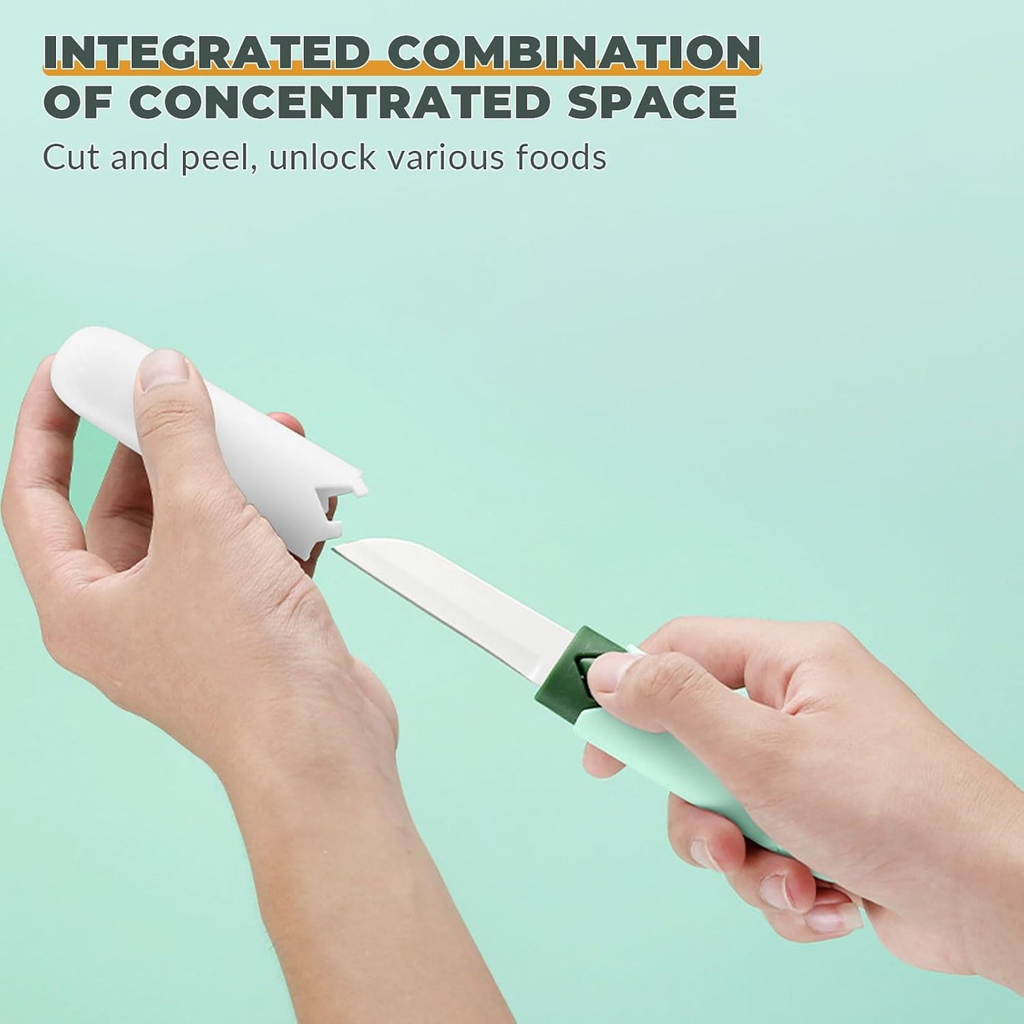 2 in 1 Paring Peeler Knife Multifunctional Stainless Steel Peeler,Creative Fruit and Vegetable Dual-Use Peeler Knife, Outdoor Portable Safety Cover Peeling Fruit Peeler, Kitchen gadgets (pink)