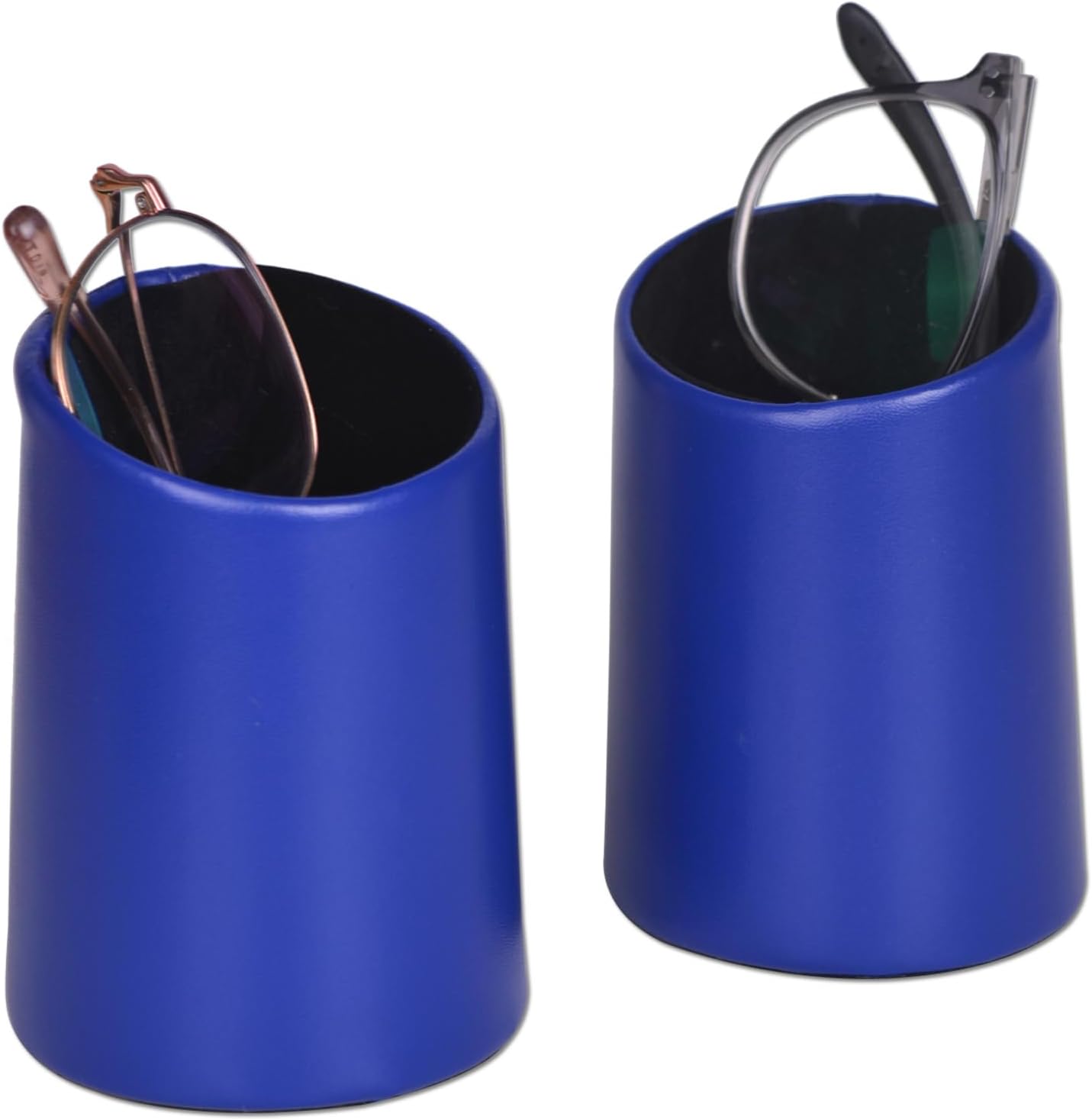 2 Pack Eyeglasses Holder PU Leather Glasses Stand Case Holder for Desks or Nightstands