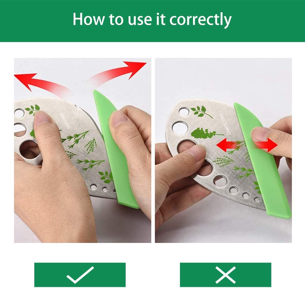 Dulcicasa Leaf Herb Stripper 9 Holes, Stainless Steel Herb Cutter with Safety Cover for Kale, Chard, Collard Greens, Thyme, Basil, Rosemary, Kitchen Herbs Stripper Tool (1pc)