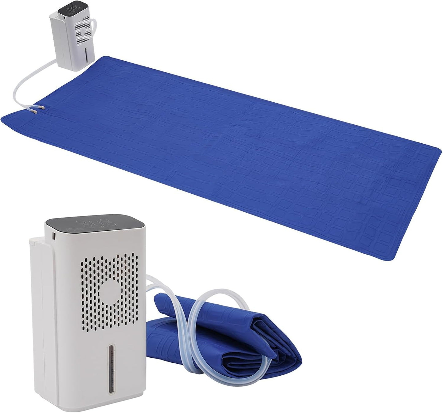 Water Cooling Bed Pad, Wind & Time Adjustable Water Cooling Mattress Pad, 63'' x 27.5'' Bed Cooling System with LCD, 50dB Low Noise Water Bed Cooler System, Ideal for Hot Night, Night Sweats
