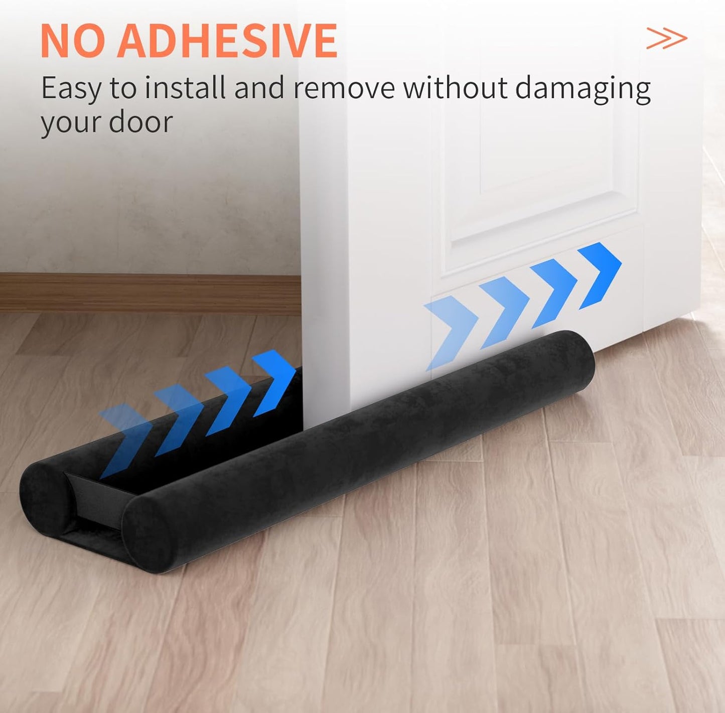 BKSAI Door Draft Stopper for Doors 29-35" No Adhesive Draft Stopper for Bottom of Door Draught Excluder Under Door Wind Blocker Reduce Noise Draught Excluder Sweep Sound Proof(Black) | No Adhesive, For Bottom of Door, Wind Blocker, Reduce Noise, Sound