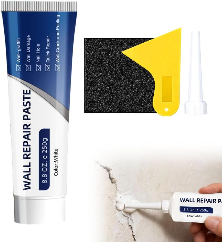 Efficient Drywall Repair Kit with Scraper, 2026 Upgrade Quick Drying Wall Mending Agent for Holes & Cracks, Multi-Functional Drywall Patch Paste Repair Kit for DIY Home Fix (1 PCS)