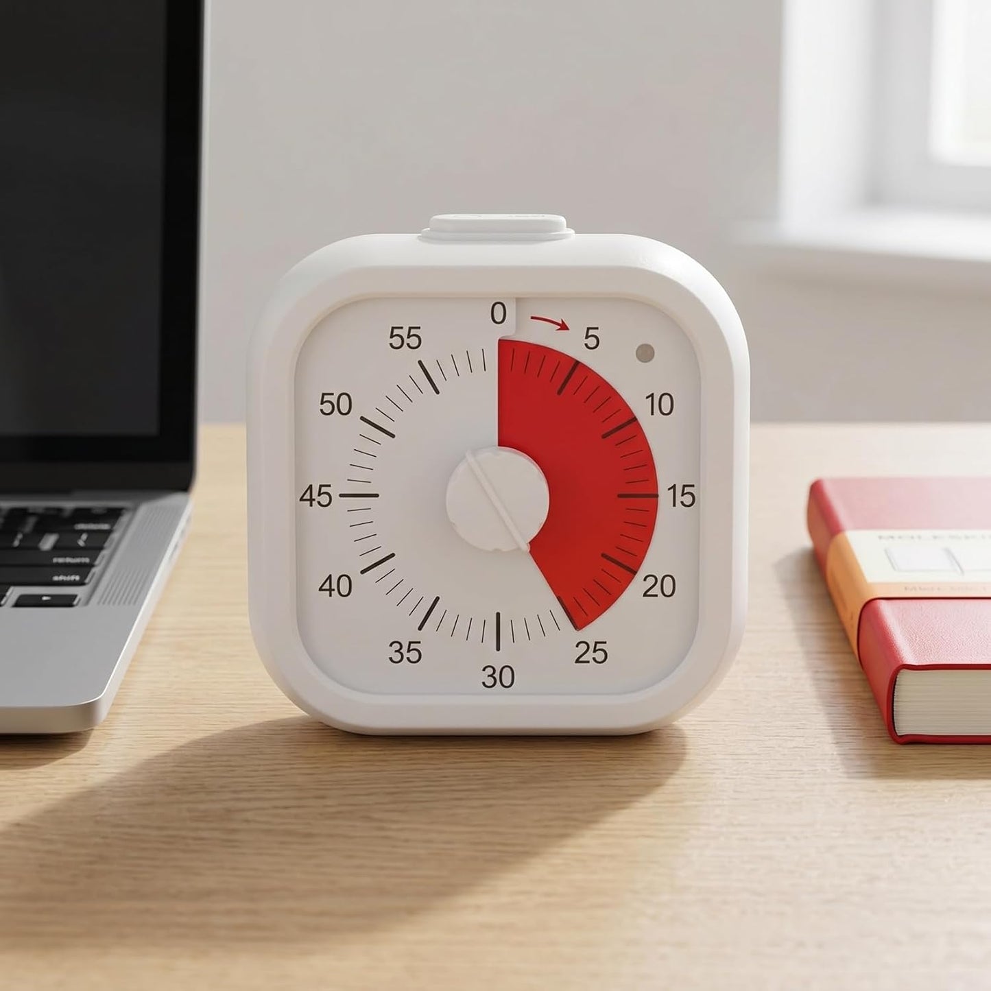 NUOBESTY Kitchen Timer Visual Countdown Timer with Clip Silent Analog for Cooking Baking Homework Classroom Management Easy-to-Read Color Display for Home Office Study