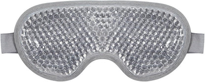 Plush Cooling Eye Mask with PVC Gel Beads, Cold & Hot Compress Sleep Mask with Blackout Design, Reusable Ice Bead Mask for Headache, Migraines Relief & Puffy Eyes(Grey)