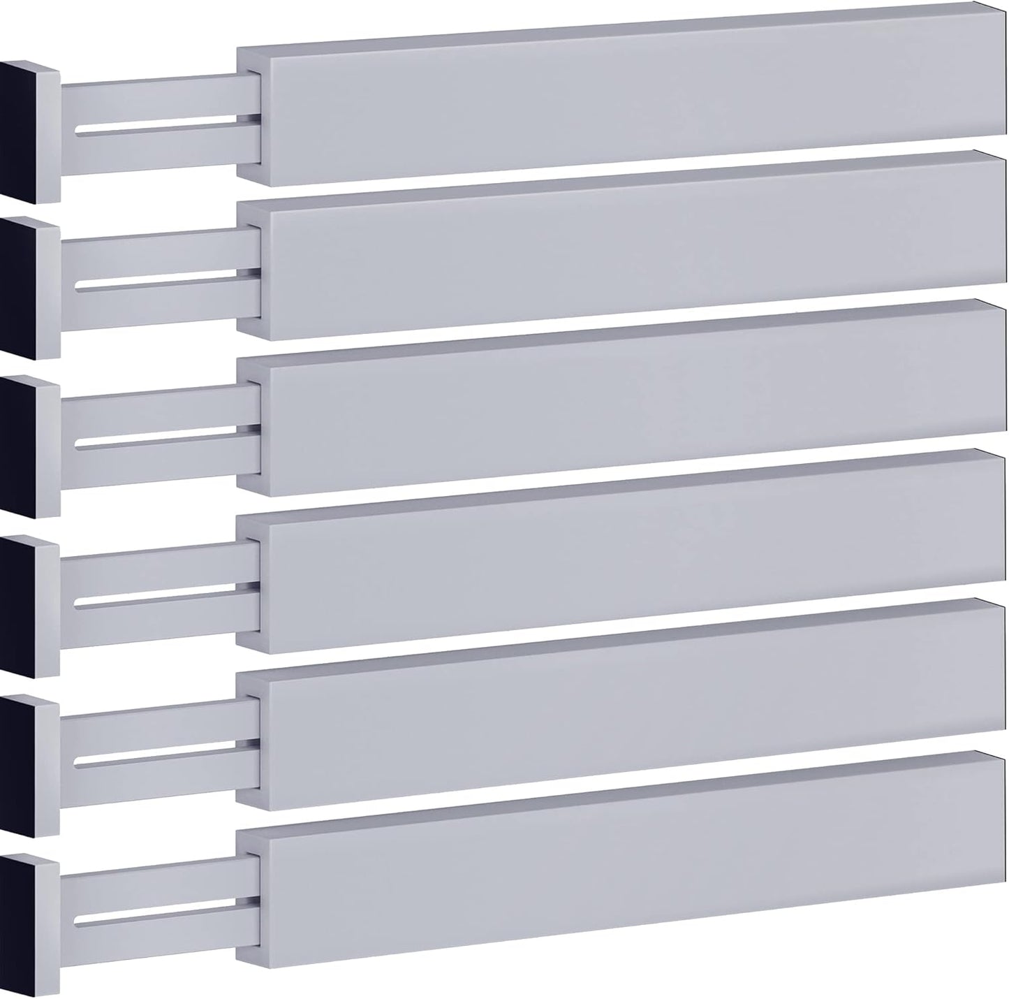 6-Pack Drawer Dividers 2.6-Inch High Dresser Drawer Organizer 16 to 22 Inch | Bamboo, Spring Loaded, No Tools Needed, Fits Wide Drawers for Socks, Clothes, Utensils, Bedroom, Bathroom, Kitchen, Office