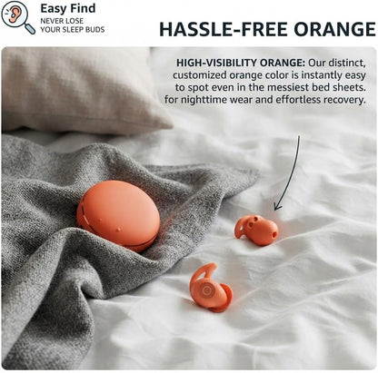 Sleepals Micro Sleep Earbuds for Side Sleepers, Orange
