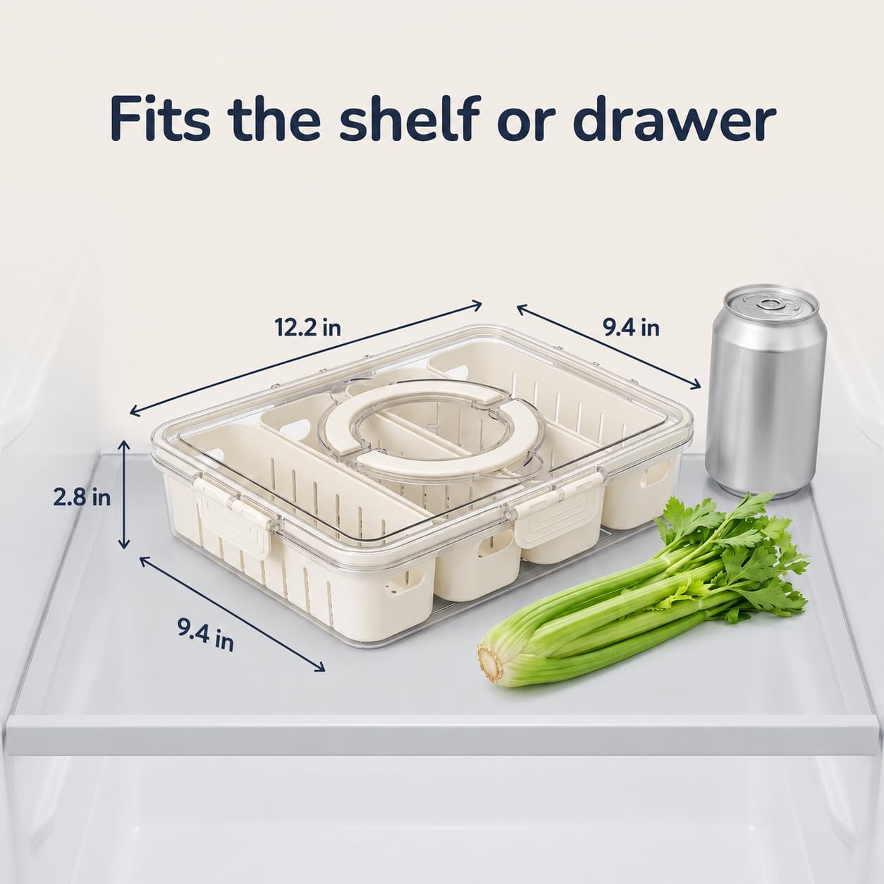 [Hand Wash Only] Salad Bar Containers for Fridge, Veggie Containers for Refrigerator, Salad Prep Containers for Fridge, Veggie Tray with Lid, Storage & Organizer for Fruit, Berry, Produce Keeper