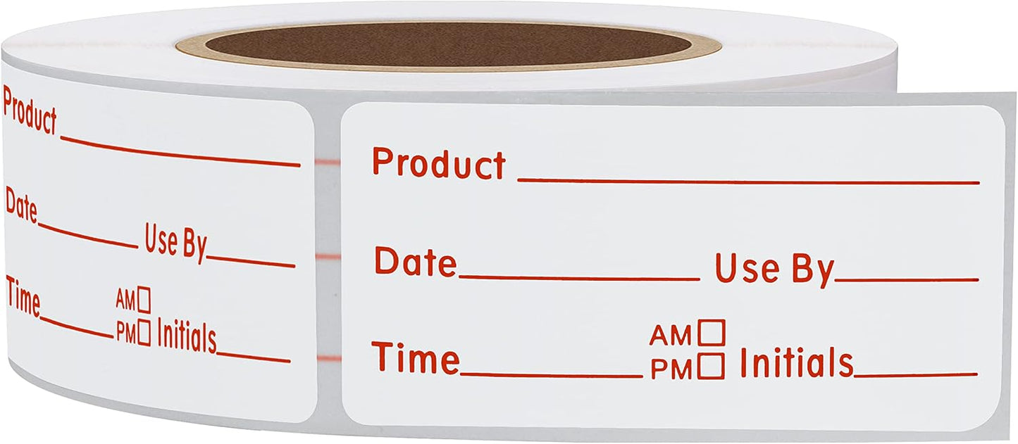 500pcs Freezer Labels Removable Storage Stickers 1x2 Inch Waterproof Oil-Resistant Refrigerator Kitchen Labels (Red)