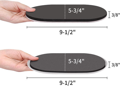 Ezprotekt Large Furniture Sliders for Carpet and Hardwood Floors, 8 Pack 9-1/2" x 5-3/4" Reusable Oval Heavy Duty Furniture Moving Pads, 4 Pcs Hard Floor Felt Sliders+4 Pcs Carpet Sliders (Beige)