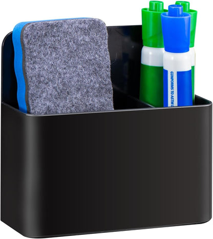 Magnetic Dry Erase Marker Holder, Magnetic Pen Holder, Black | Whiteboard Marker Holder, Magnetic Marker Holder for Fridge, Whiteboard, Locker, Magnetic Cup for Dry Erase Board, 1 Pack