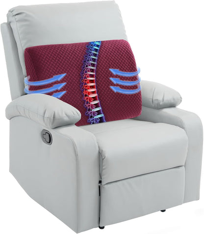 HOMBYS Lumbar Support Pillow for Recliner Chair, Memory Foam Back Support Cushion for Elderly,Extra Large Lumbar Support Pillow,Thick Backrest for Home Reading (Grey, 20“x13.5"x5")
