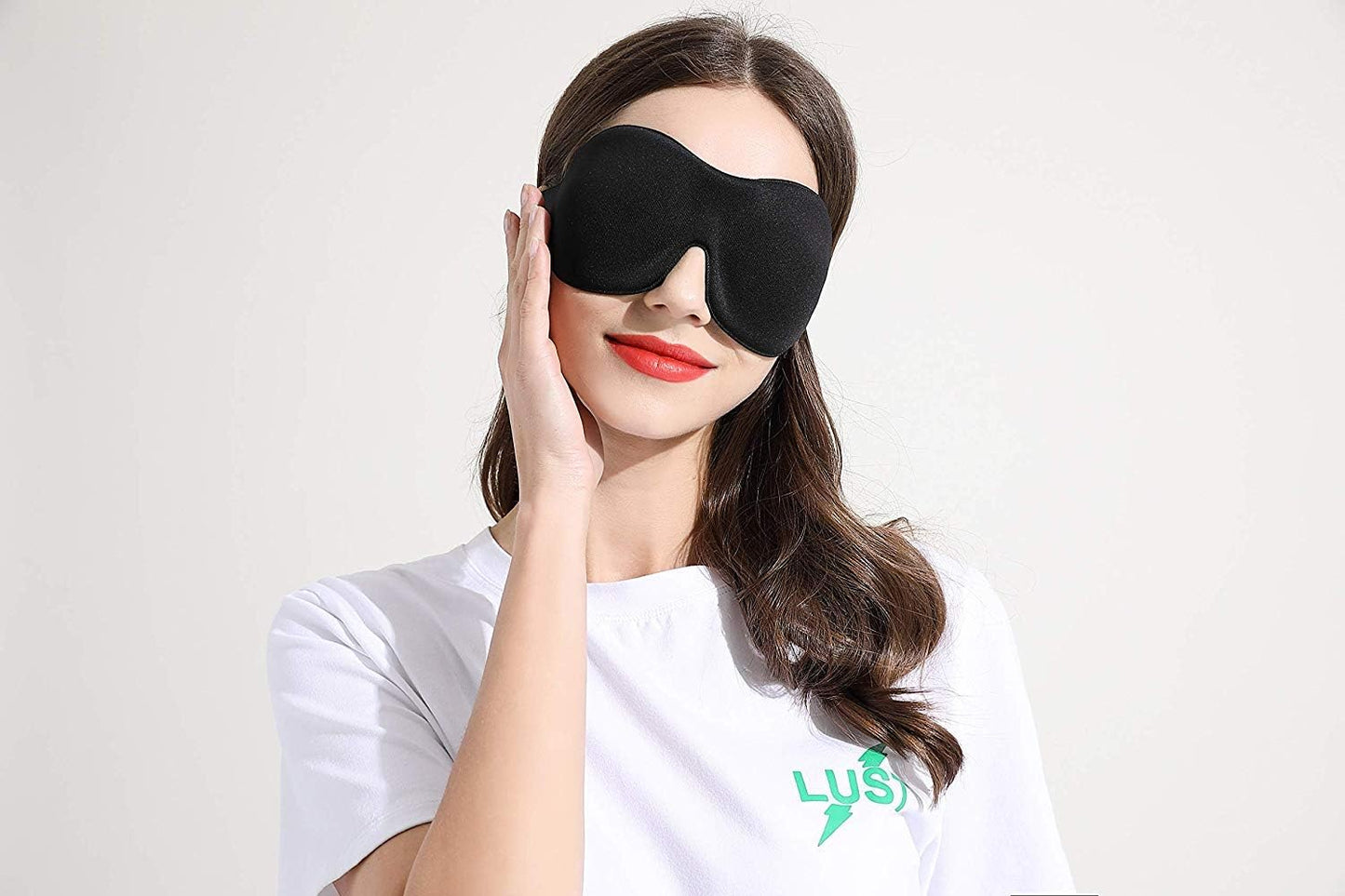 Sleep Mask SleepFun Invisible Alar Deep Orbit 3D Eye Mask Ultra Lightweight & Comfortable Sleeping Mask for Travel, Nap, Shift Works, Black & Blue