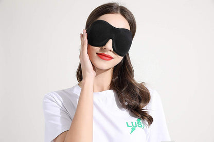 Sleep Mask SleepFun Invisible Alar Deep Orbit 3D Eye Mask Ultra Lightweight & Comfortable Sleeping Mask for Travel, Nap, Shift Works, Black & Blue