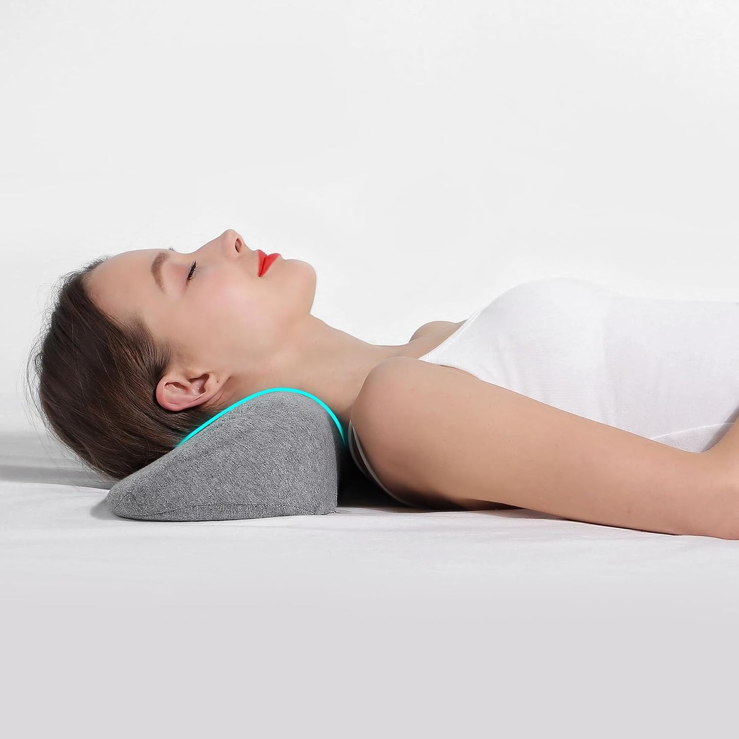 Cervical Neck Pillows for Pain Relief Sleeping, Memory Foam Neck Bolster Pillow for Stiff Pain Relief, Neck Support Pillow Neck Roll Pillow for Bed Pillow (Light Grey)
