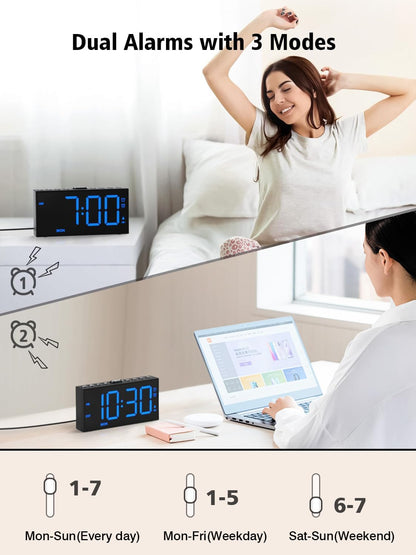 Vibrating Alarm Clock for Heavy Sleepers with Bed Shaker, 116dB Dual Alarms