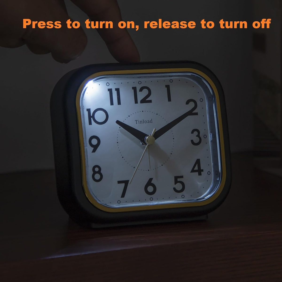 Tinload 4.3" Vintage Retro Analog Alarm Clock, Super Silent Non Ticking Clock with Manual Light, Snooze, Battery Operated, Simply Design, for Living Room, Bedroom, Bedside, Desk(Blue-V2)