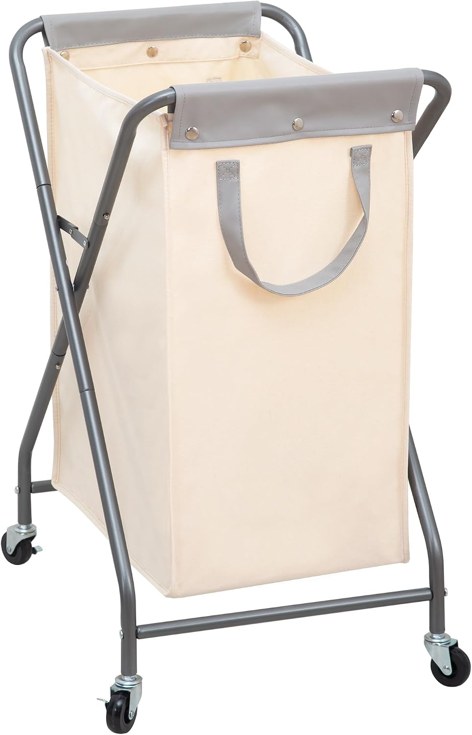 STORAGE MANIAC 160L Collapsible Laundry Hamper with Wheels, Rolling Laundry Basket, Heavy Duty Cloth Sorter with Removable Bag, Folding X Frame Clothes Organizer Cart for Easy to Store, 3 Section