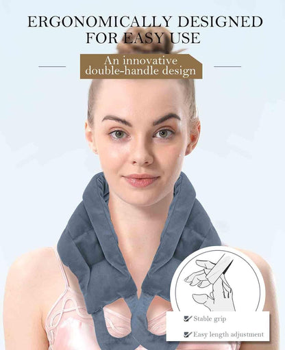COMOIL Microwave Heating Pad for Neck and Shoulders Back with Handles,33 * 5.9" Long Heated Neck Wrap,Reusable Warmer,Moist Hot Packs,Microwavable Weighted Bag for Cold and Warm Compress | 33 * 5.9" Long Heated Neck Wrap,Reusable Warmer,Moist Hot