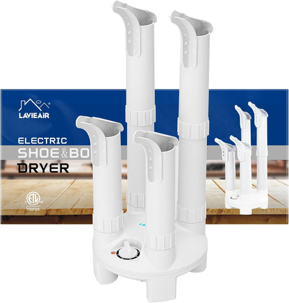 Boot Dryer, Shoe Dryer and Glove Dryer with Timer and Fan, White