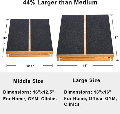 StrongTek Wooden Slant Board, Adjustable Incline, Side Handles, Non-Slip | Standard and XL Sizes, Full or Partial Non-Slip Surfaces, Side Carry Handle, Calf and Ankle Stretching, Squats and Rehab