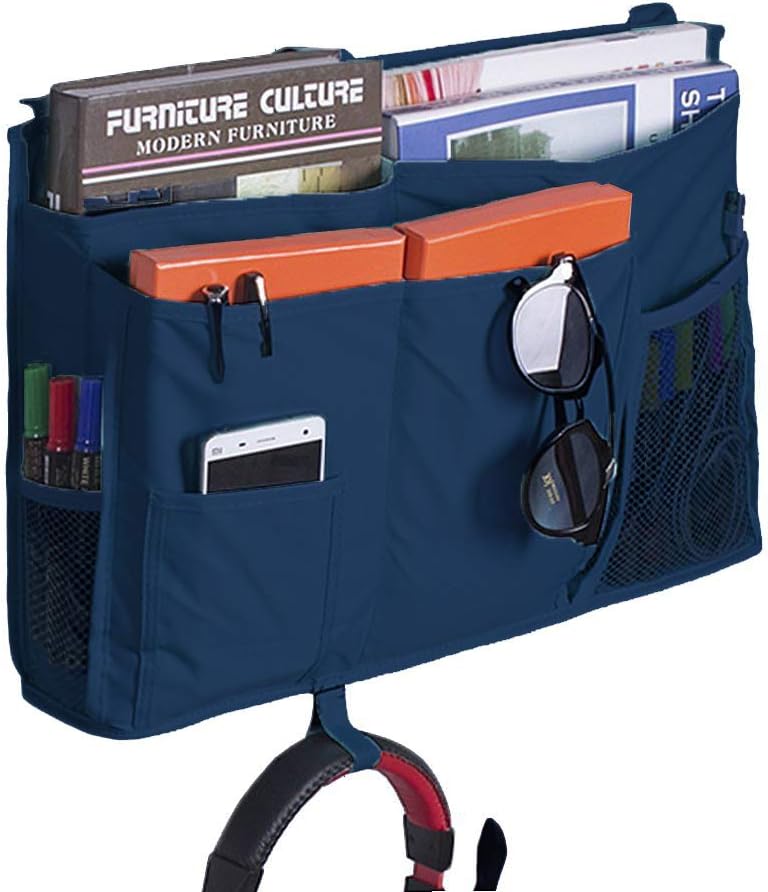 Bseash Bunk Bed Organizer, Bedside Caddy Hanging Bed Organizer Storage Bag 8 Pockets, for College Dorm Rooms Bed, Hospital Bed, Baby Bed Rails, 600D Oxford Cloth