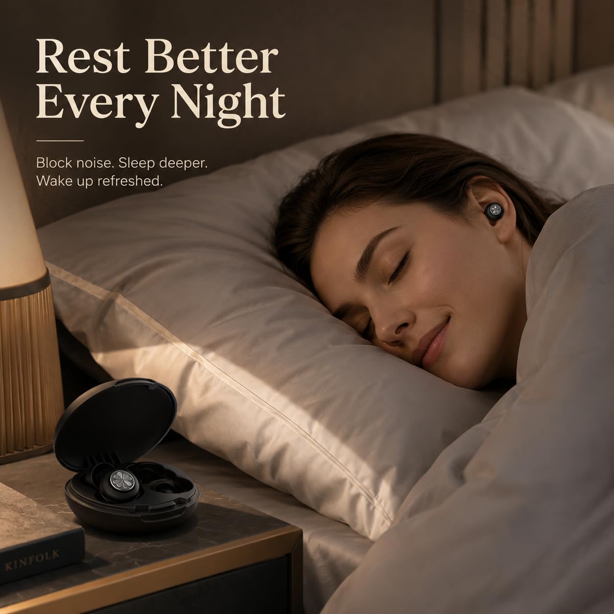 HEKKE 45dB Ear Plugs for Sleeping, Soft Silicone for Side Sleepers, 4 Sizes | Reusable soft silicone with XS/S/M/L sizes for side sleepers, concerts, flights and hotels; carrying case included.