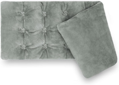 COMOIL Microwave Heating Pad 6 * 16'' Hot Pad for Neck, Shoulder, Period Cramps& Back Portable Warm Compress Weighted Moist Heating Pad, Unscented Grey