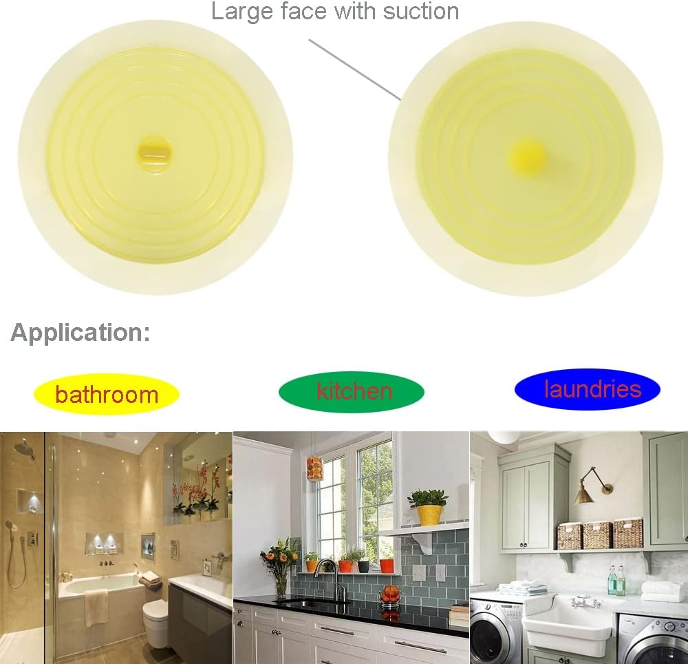 Shower Drain Hair Catcher Tub Stopper, V-TOP Drain Cover for Shower to Catcher Hair, Silicone Bathtub Drain Plug Suit for Bathroom Kitchen and Laundry, 4 Pack
