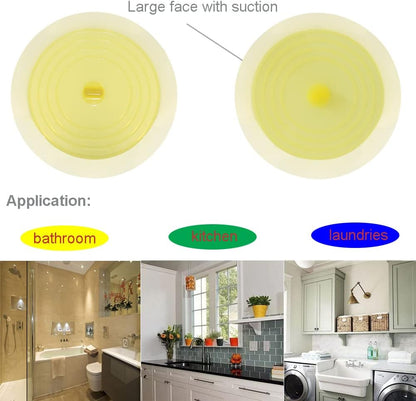 Shower Drain Hair Catcher Tub Stopper, V-TOP Drain Cover for Shower to Catcher Hair, Silicone Bathtub Drain Plug Suit for Bathroom Kitchen and Laundry, 4 Pack