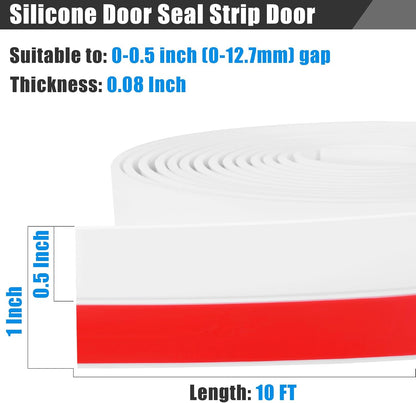 Draft Seal Tape for Doors and Windows 2 in x 20 Ft Silicone Weather Stripping Extra Thick 2mm Door Seal Strip with Strong Adhesive Draft Insulation Stopper Side Seal - Clear