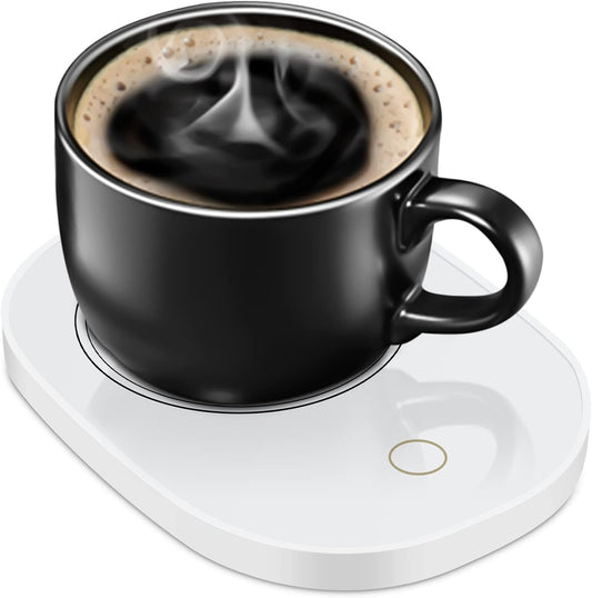 Coffee Mug Warmer, Auto Shut on/Off Beverage Warmers Cup Heater for Desk, Office and Home, 131℉/ 55°C Temperature Heating Smart Coffee Warmer for Milk, Tea, Cocoa and Water