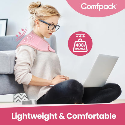 Comfpack Neck Ice Pack Wrap, Soft Gel Ice Packs for Neck Shoulder Reusable | Hot & Cold Compress Cold Pack for Surgery, Injuries, Swelling, Stiffness, Muscle Tension, Office Pressure