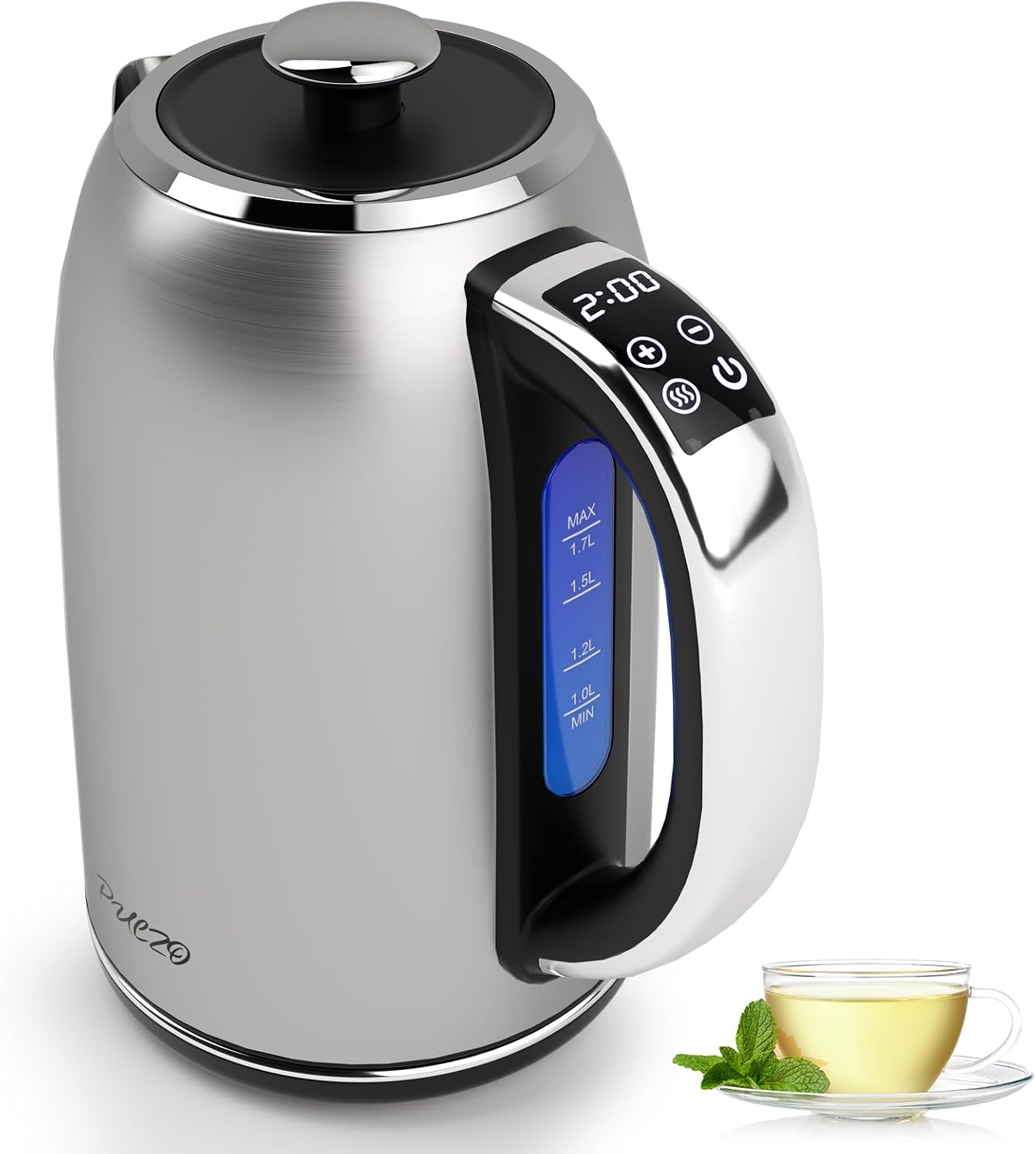Electric Kettle Temperature Control 1.7L, Stainless Steel Interior (No Plastic Contact), 1500W Electric Tea Kettle, Hot Water Boiler Heater, LED Display&Touch Control,Auto-Shutoff/Boil-Dry Protection