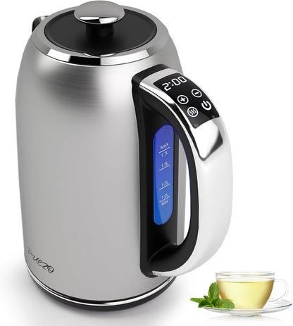 Electric Kettle Temperature Control 1.7L, Stainless Steel Interior (No Plastic Contact), 1500W Electric Tea Kettle, Hot Water Boiler Heater, LED Display&Touch Control,Auto-Shutoff/Boil-Dry Protection