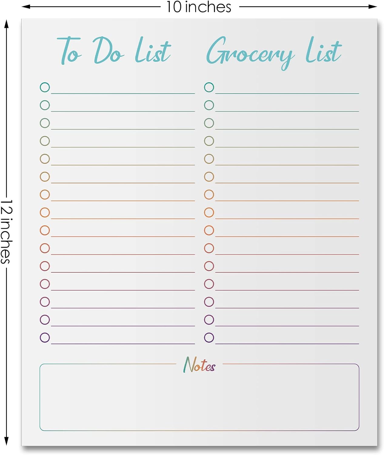 Gueevin 2 Pcs Magnetic Dry Erase Grocery List for Fridge 10" x 12" Magnet White Board Sheet with 8 Whiteboard Markers 2 Eraser Reusable for Refrigerator Kitchen Locker Cabinet Door(Gray Line)