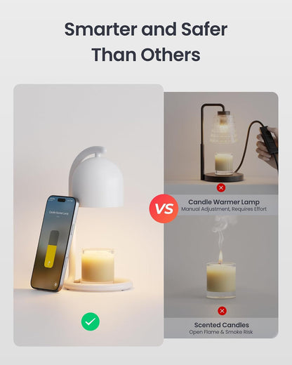 SwitchBot Smart Candle Warmer Lamp App & Voice Control, Flameless Wax Melter with Timer, Bulb x2, for Jar Candles, 1%-100% Dimmable, Matter for Apple Home & Alexa, Women Birthday Housewarming Gift