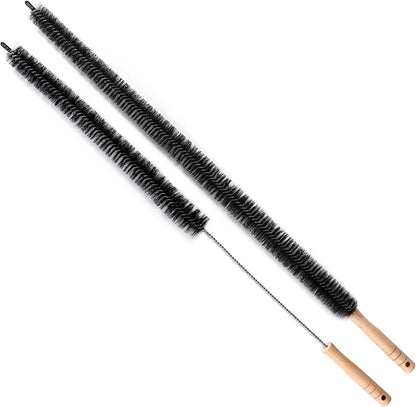 2pcs Bendable Radiator Brush, Include 1pcs Long Brush Head Radiator Dusters and 1pcs Long Handle Dryer Vent Lint Cleaners for Dryer Vents Refrigerator Coil Stair Rails Furniture