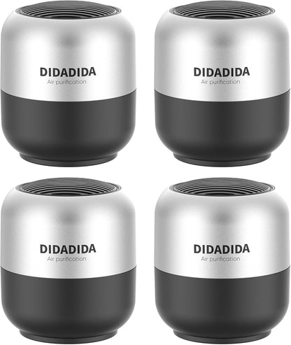 Refrigerator Deodorizer & Air Purifier, 2 Pack | Eliminates 99% Odors, Long-Lasting Activated Charcoal Odor Absorber for Fridge & Home (Silver+Black)