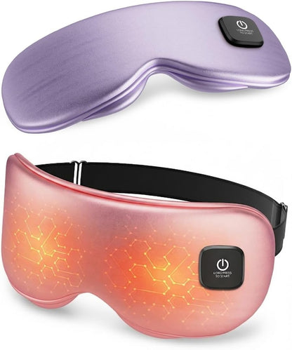 Heated Eye Mask - Cordless Eye Mask for Dry Eyes, Eye Relief, Improved Sleep, Washable Eye Heating pad for Travel and with Replaceable Shell