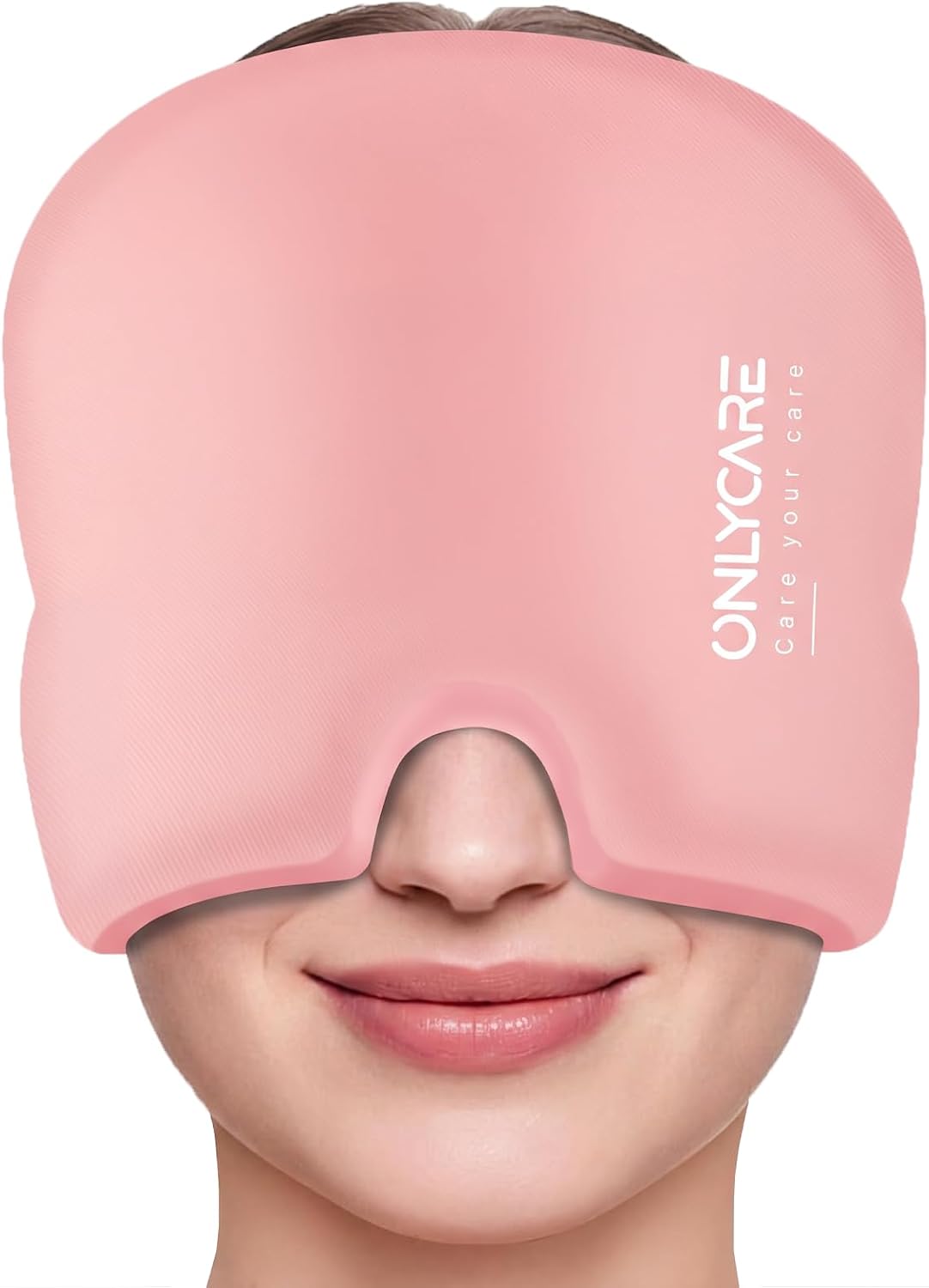 ONLYCARE Migraine Relief Cap, Headache Relief Cold Cap with Odorless Gel | Cooling Hat Head Wrap Soothing Face Ice Pack Mask Products for Tension Stress Hangover & Puffy Eyes, Relaxing Gifts for Women