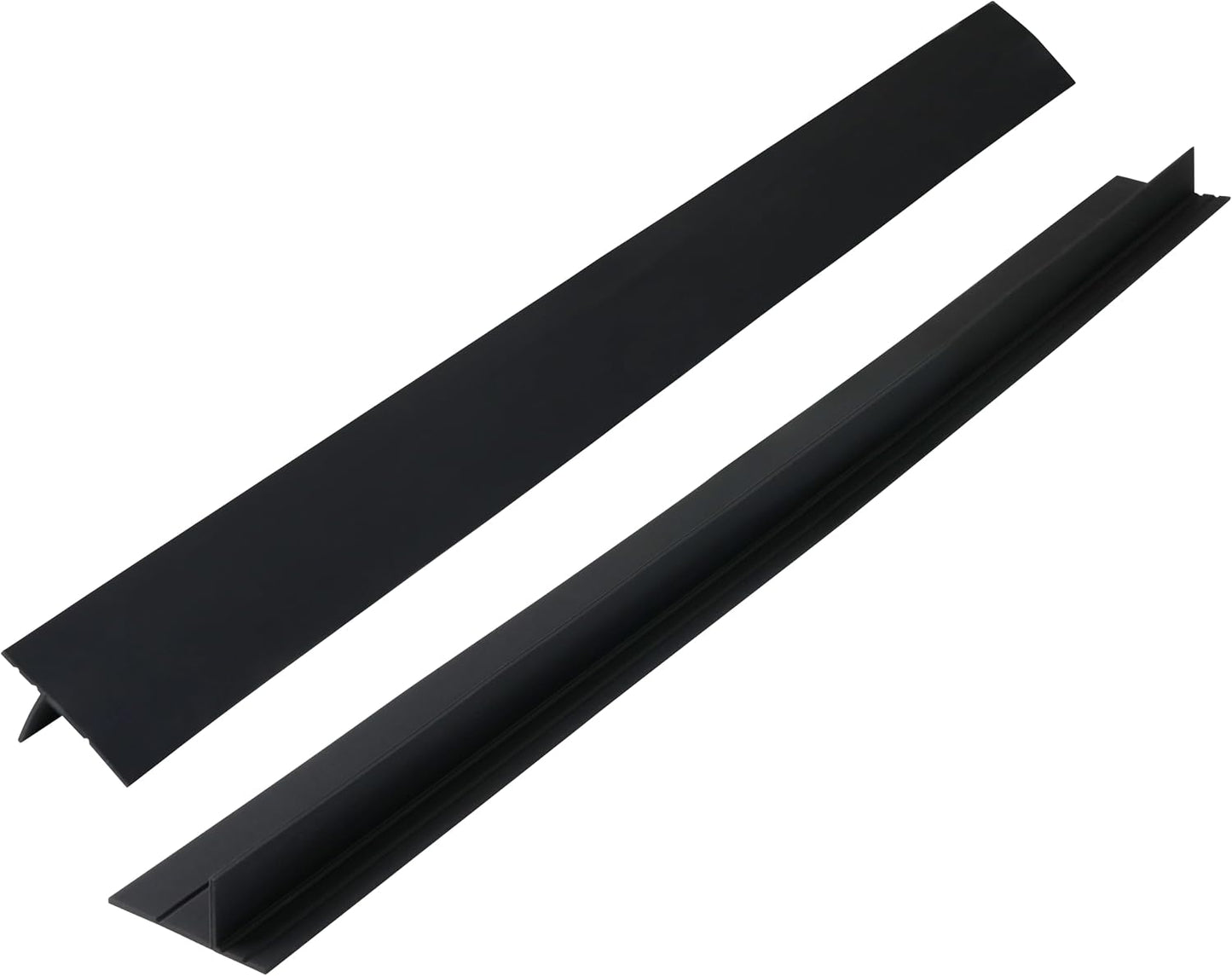 Extra Long Silicone Stove Gap Cover - Heat Resistant and Easy to Clean Stovetop Cooktop Counter Gap Filler Seal Between Stove and Counter, Kitchen Range Oven Top Crumb Catcher (25 Inch, 2 Pack, Black)