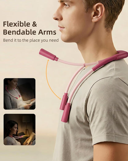 Rechargeable Book Light,3 Colors and Brightness Adjustable Reading Light,Bendable Neck Light,100hrs Long-Lasting,Perfect Reading Lamp Gift for Books in Bed, Knitting,Repairing,Working