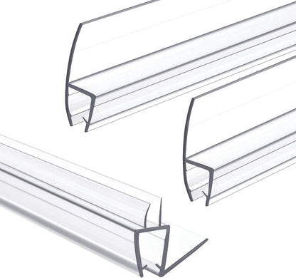 Shower Door Bottom Seal 2-Pack, 36"(914mm) Long PVC Strips with Drip Rail for 5/16"(8mm) Glass Door, Prevent Water from Spilling and Keeps The Room Clean